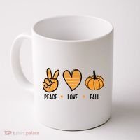 Peace Love Fall Cute Autumn Coffee Mug thumb 0