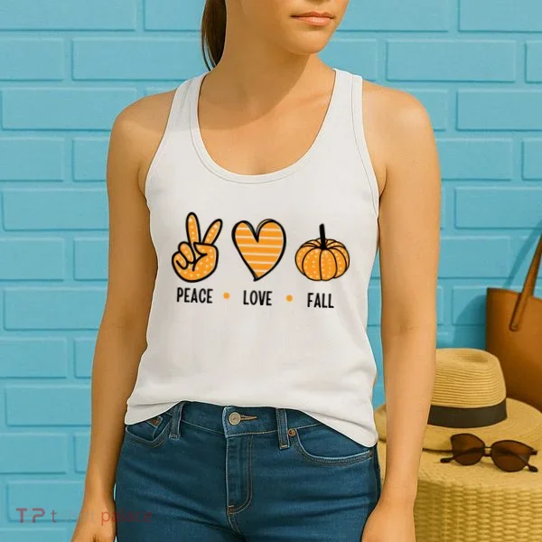 Peace Love Fall Cute Autumn Women's Tank Top