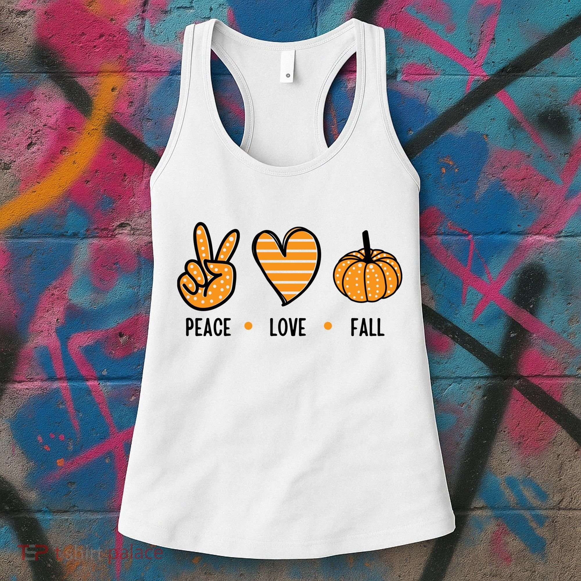 Peace Love Fall Cute Autumn Women's Tank Top