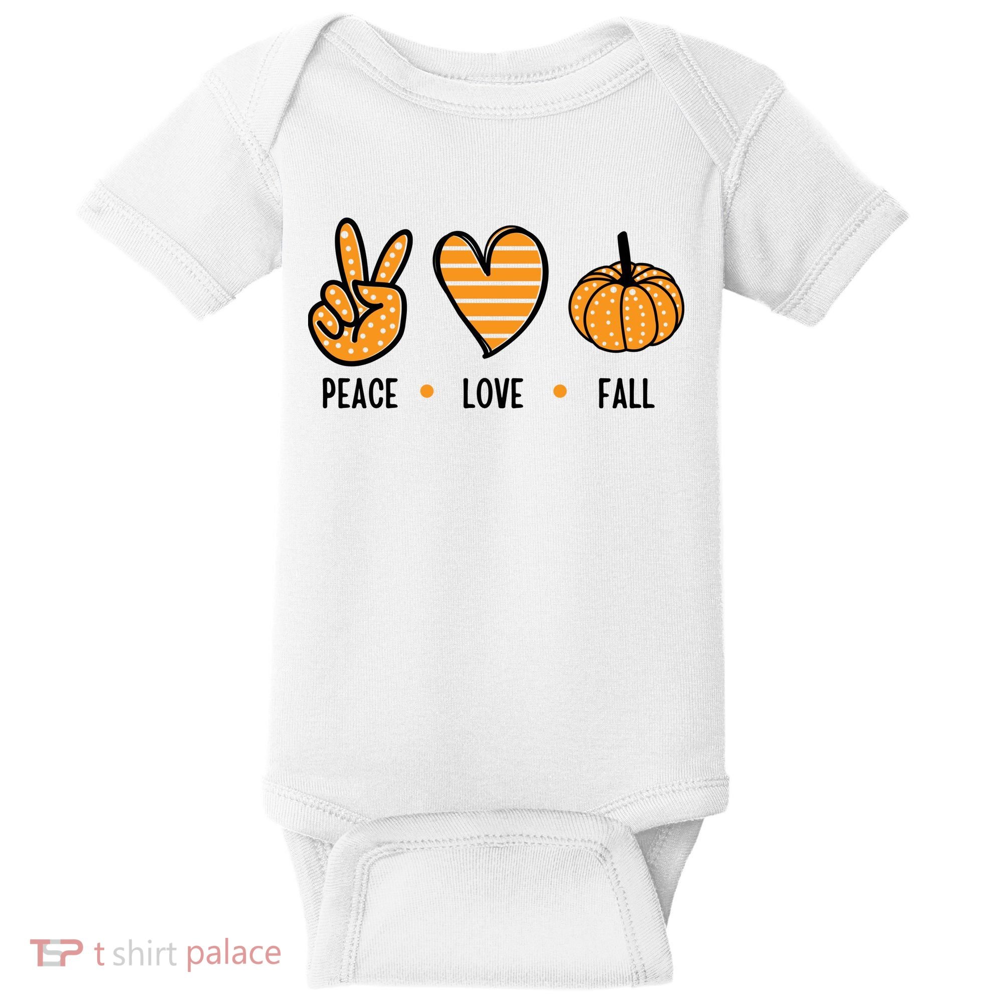 Peace Love Fall Cute Autumn Baby Bodysuit