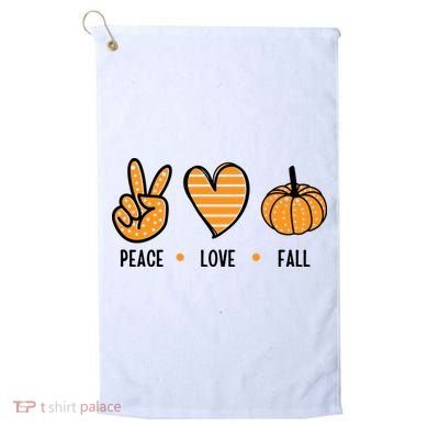 Peace Love Fall Cute Autumn Golf Towel