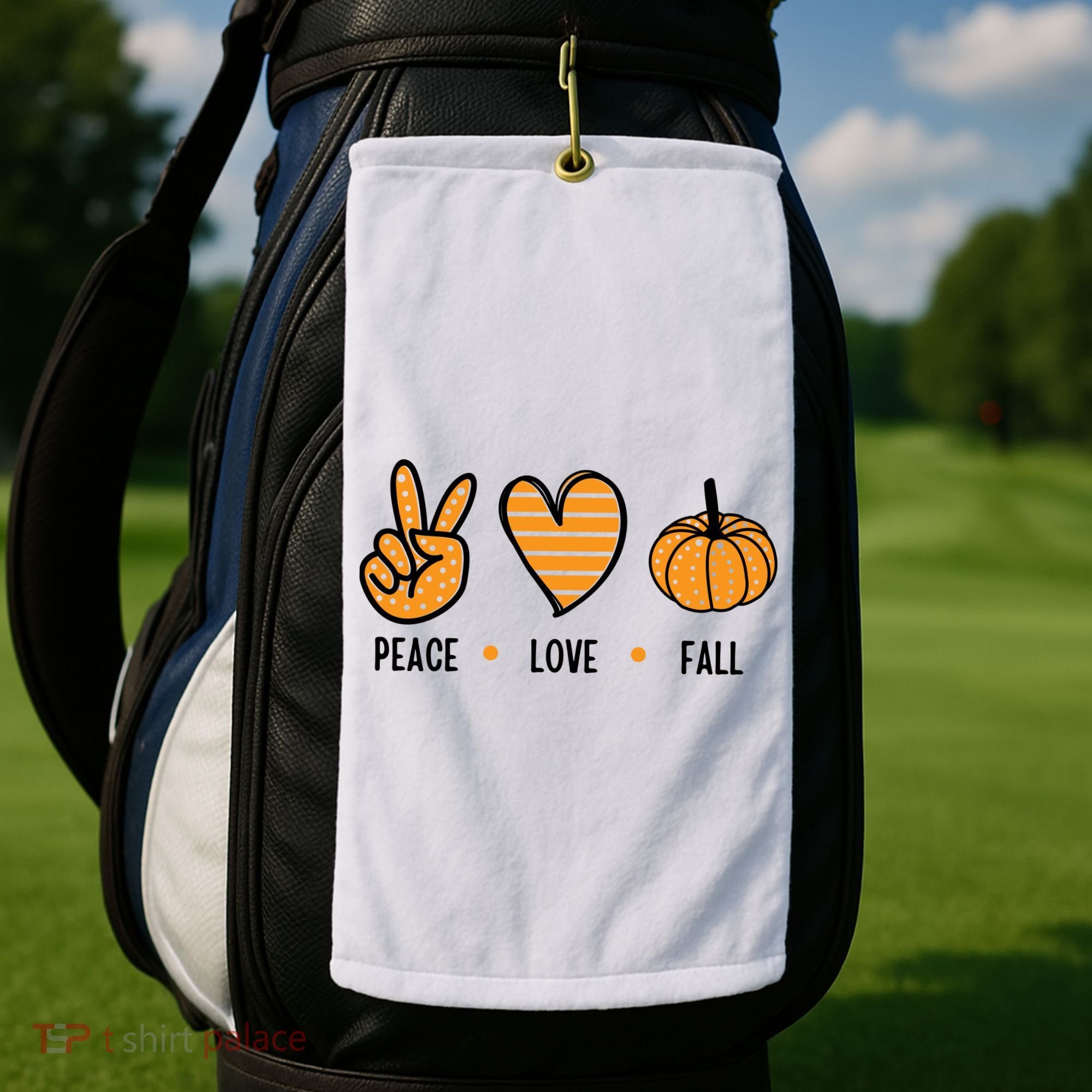 Peace Love Fall Cute Autumn Golf Towel