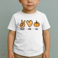 Peace Love Fall Cute Autumn Toddler T-Shirt thumb 2