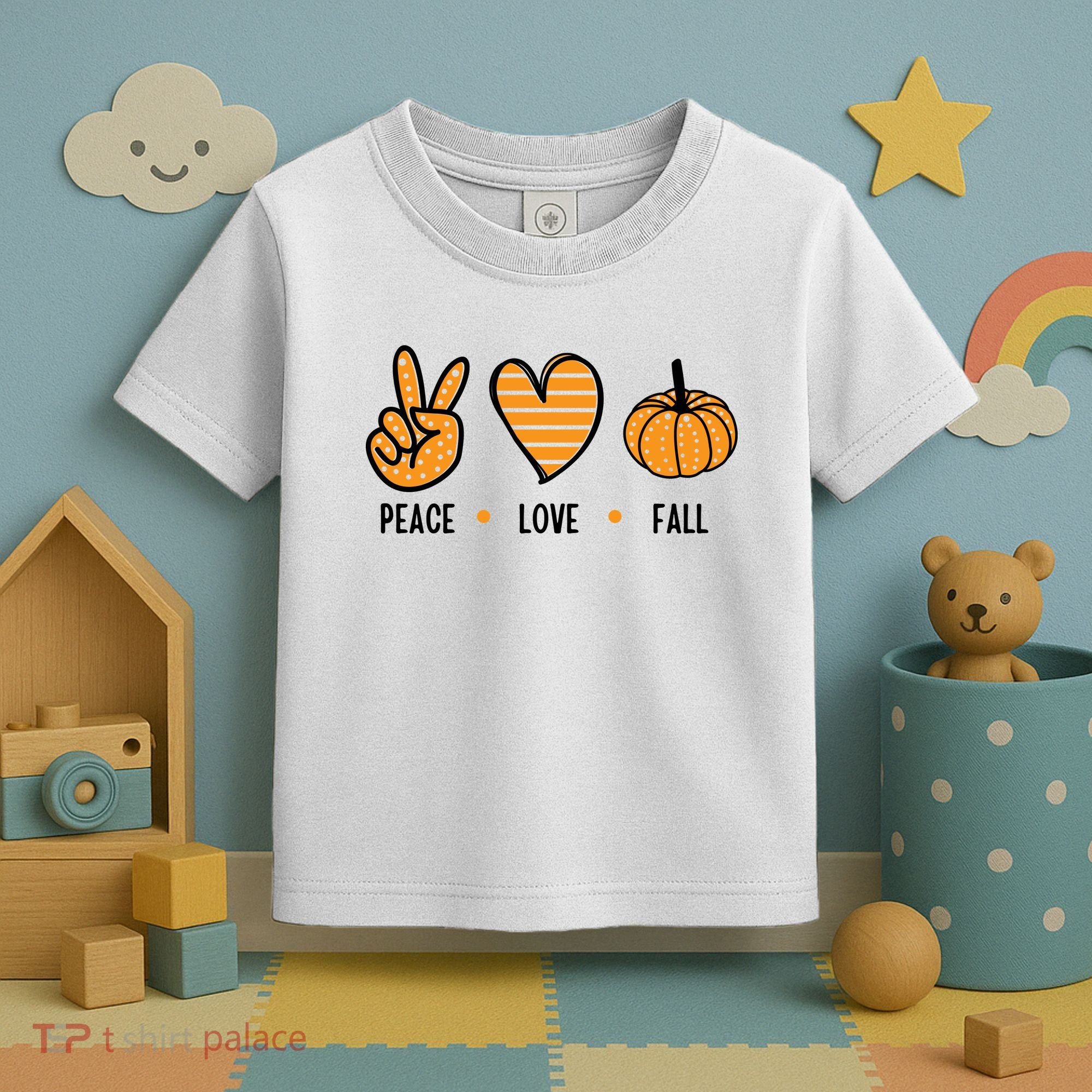 Peace Love Fall Cute Autumn Toddler T-Shirt