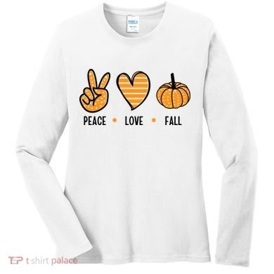 Peace Love Fall Cute Autumn Women's Long Sleeve Shirt