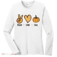 Peace Love Fall Cute Autumn Women's Long Sleeve Shirt thumb 0