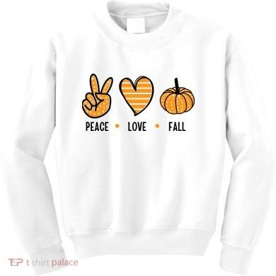 Peace Love Fall Cute Autumn Kids Sweatshirt