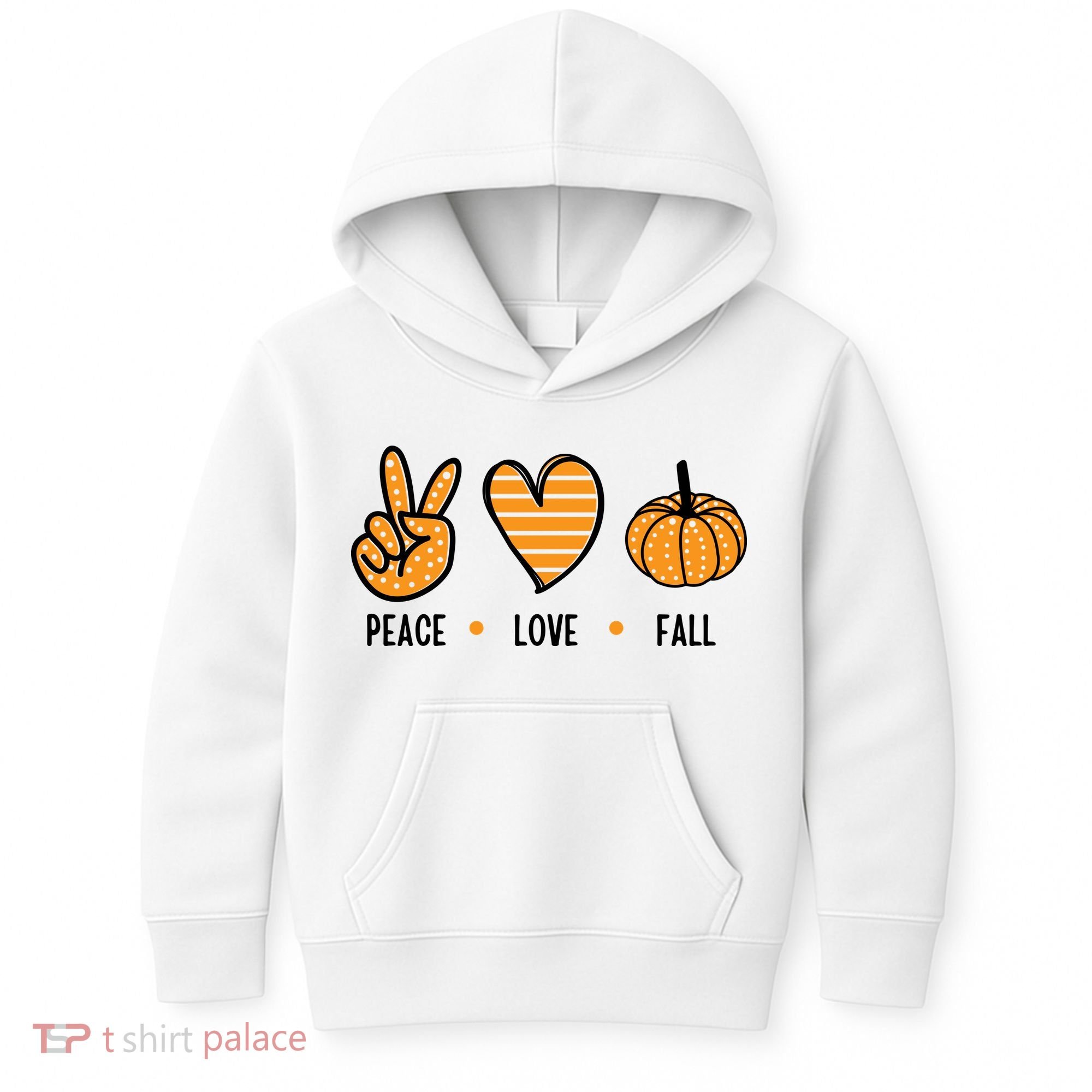 Peace Love Fall Cute Autumn Kids Hoodie