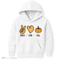 Peace Love Fall Cute Autumn Kids Hoodie thumb 0