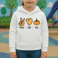 Peace Love Fall Cute Autumn Kids Hoodie thumb 3