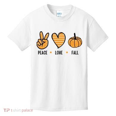 Peace Love Fall Cute Autumn Kids T-Shirt