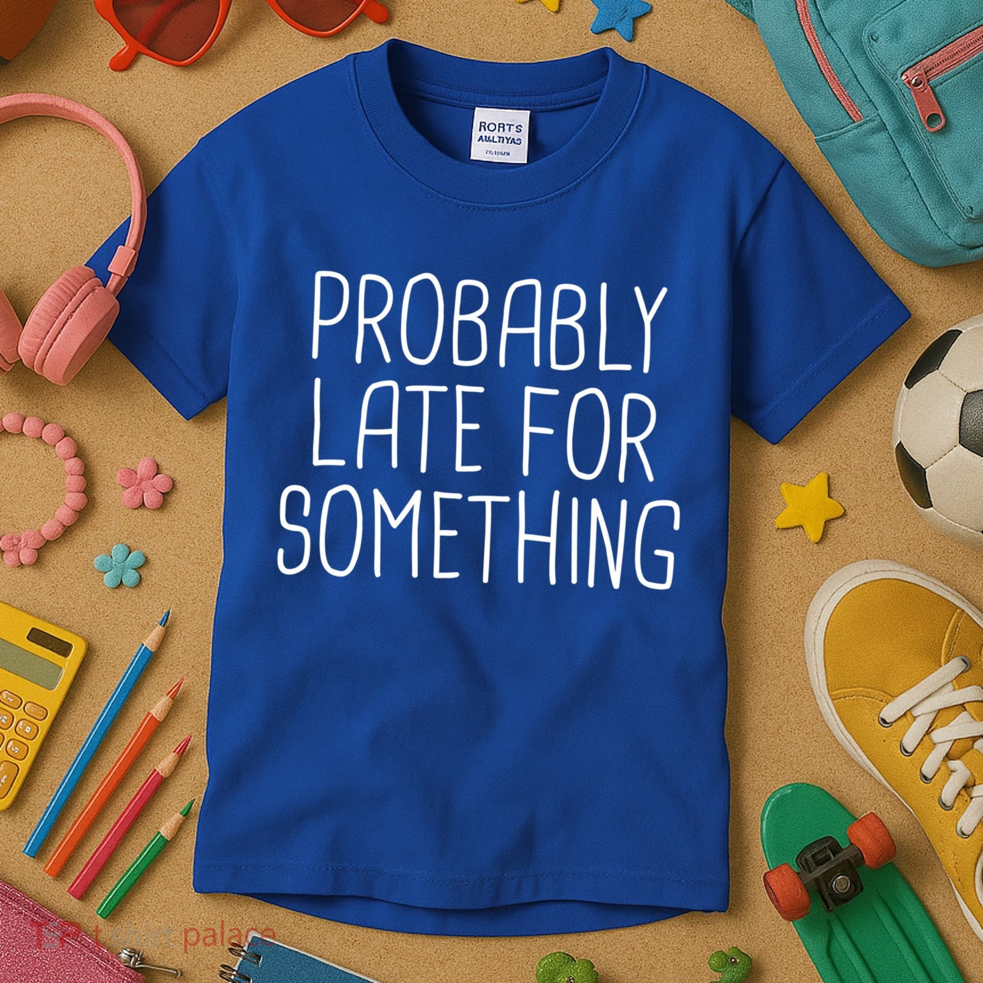 Probably Late For Something Funny Meme Saying Quote Gift Cute Gift Kids T-Shirt