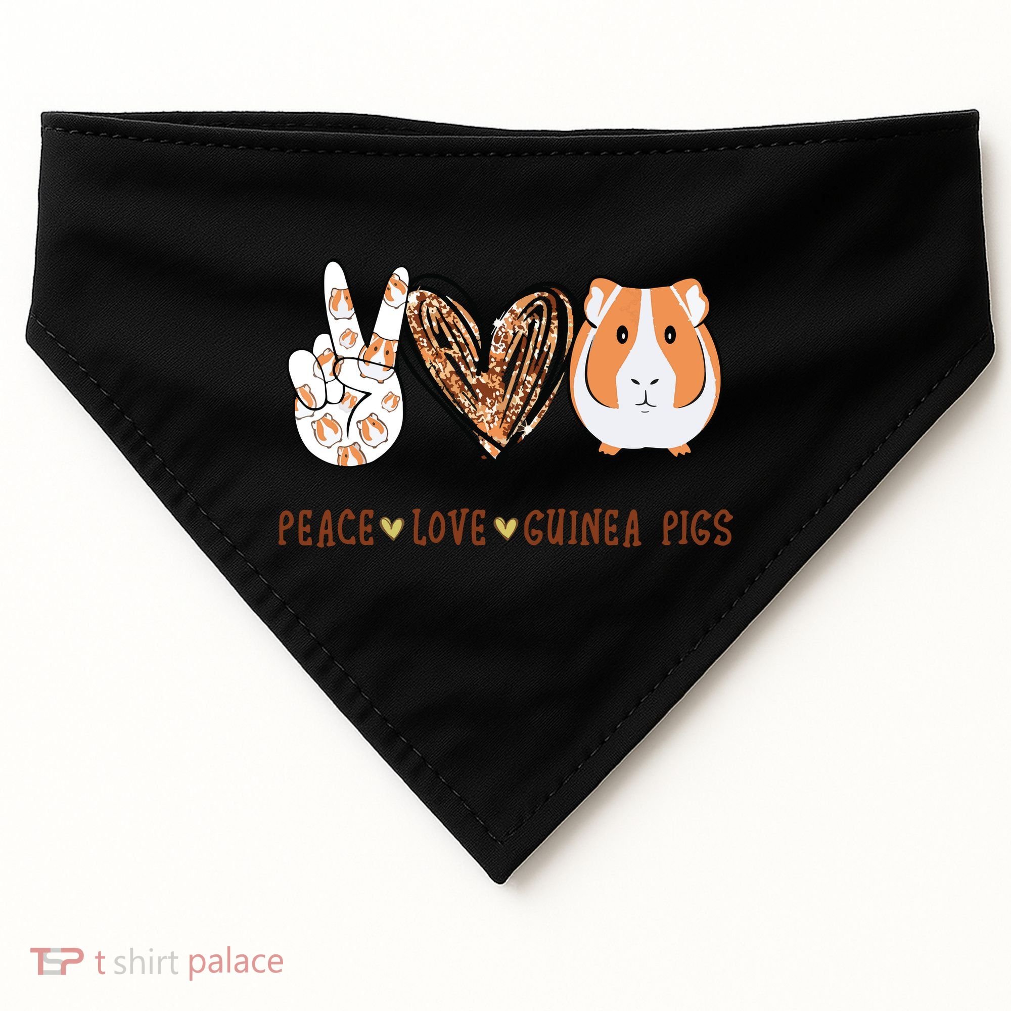 Peace Love Guinea Pigs Gift For Guinea Pigs Lover USA-Made Doggie Bandana