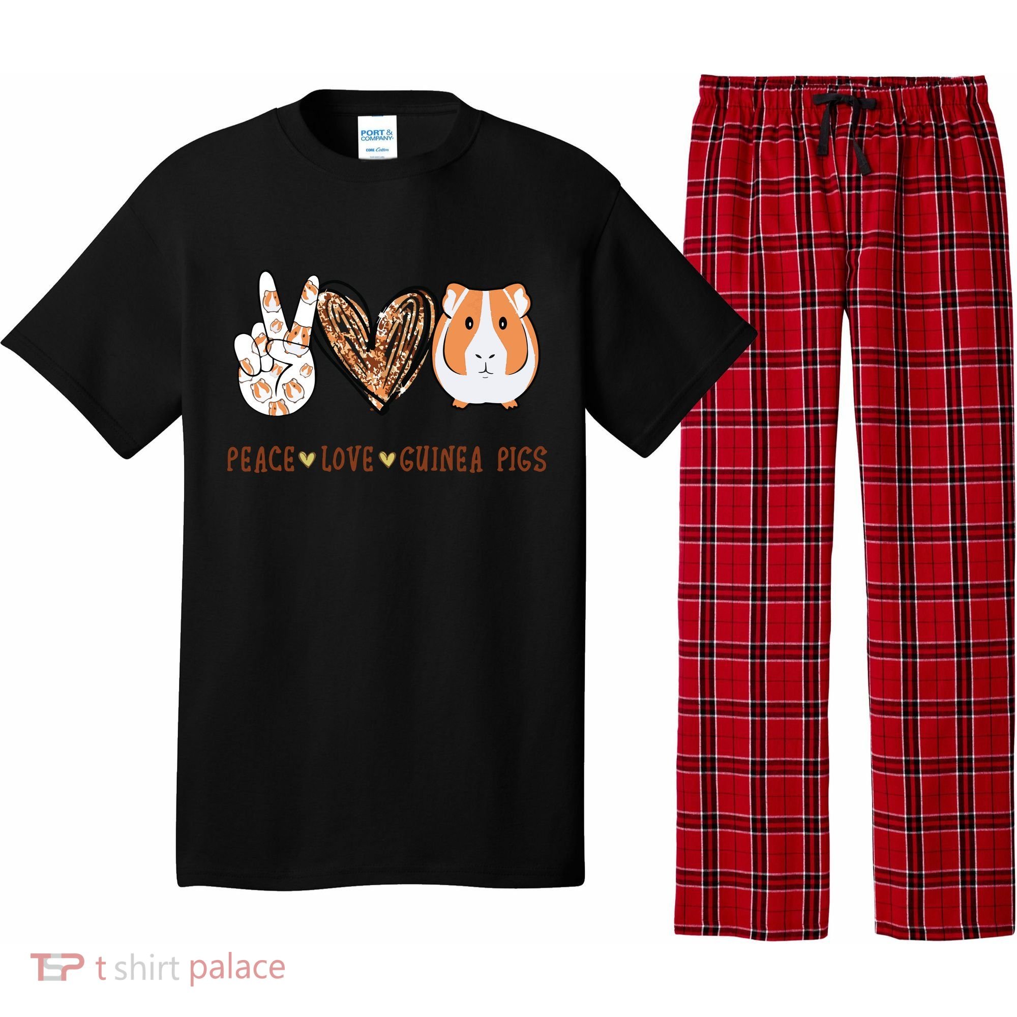 Peace Love Guinea Pigs Gift For Guinea Pigs Lover Pajama Set