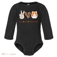 Peace Love Guinea Pigs Gift For Guinea Pigs Lover Baby Long Sleeve Bodysuit thumb 0
