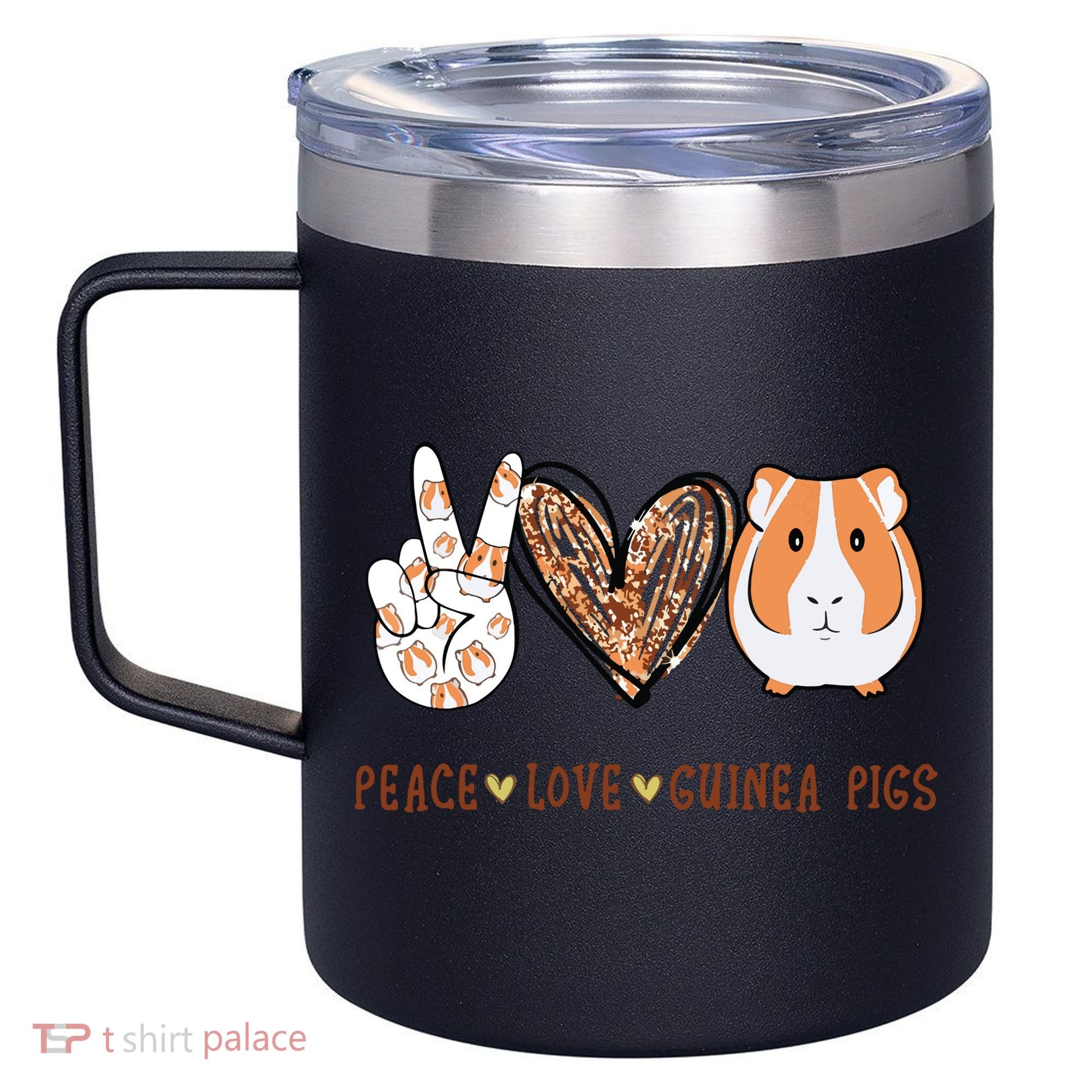 Peace Love Guinea Pigs Gift For Guinea Pigs Lover 12oz Stainless Steel Coffee Mug