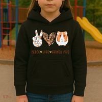 Peace Love Guinea Pigs Gift For Guinea Pigs Lover Kids Hoodie thumb 3