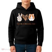 Peace Love Guinea Pigs Gift For Guinea Pigs Lover Kids Hoodie thumb 4