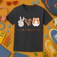 Peace Love Guinea Pigs Gift For Guinea Pigs Lover Kids T-Shirt thumb 3