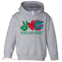 Peace Love Gator Cute Costume Animal Lover Alligator Toddler Hoodie thumb 0