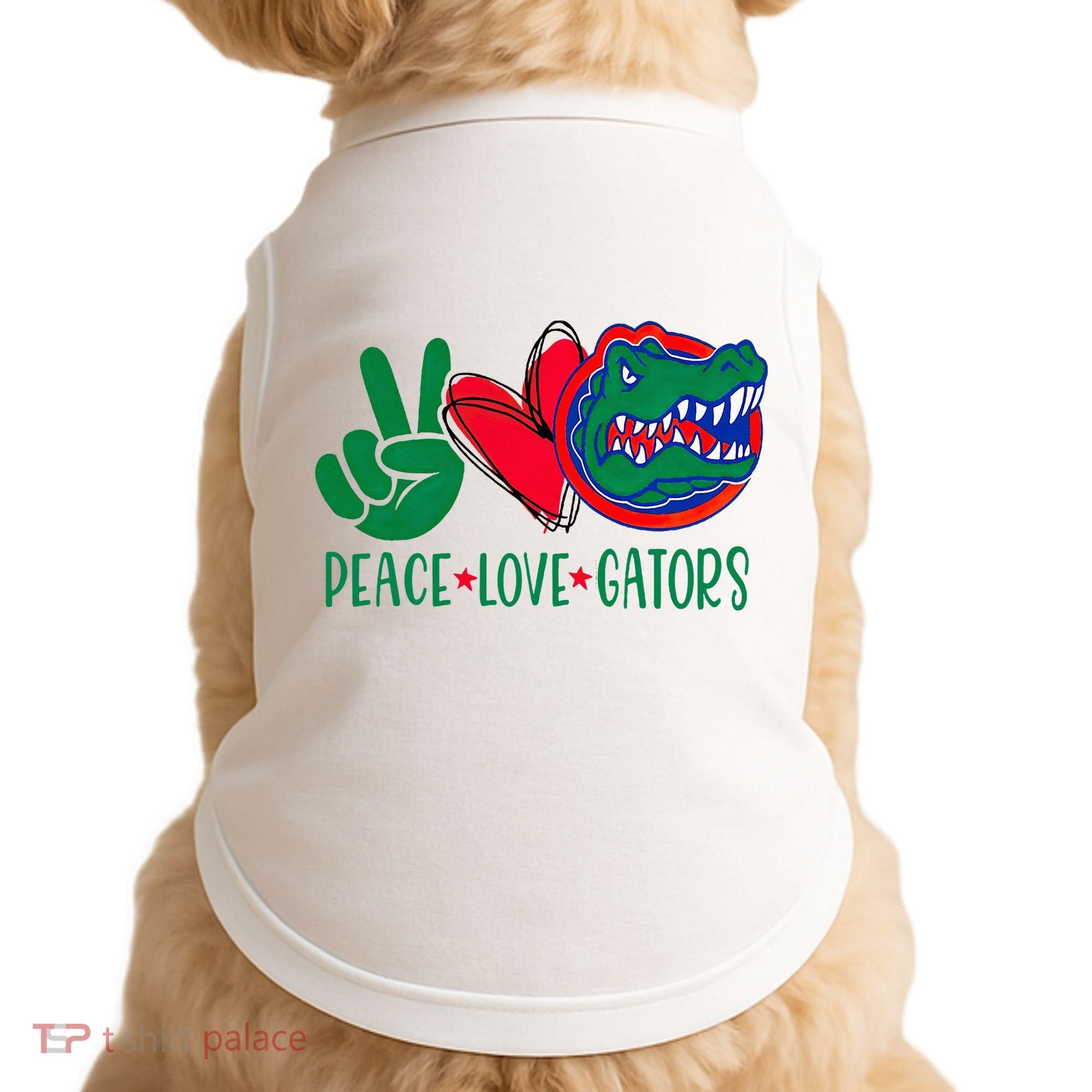 Peace Love Gator Cute Costume Animal Lover Alligator Doggie Tank