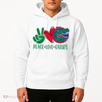 Peace Love Gator Cute Costume Animal Lover Alligator Hoodie thumb 2