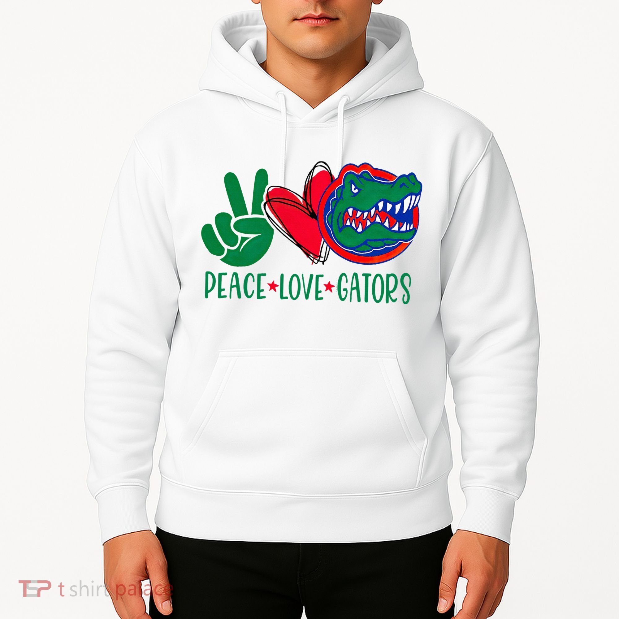 Peace Love Gator Cute Costume Animal Lover Alligator Hoodie