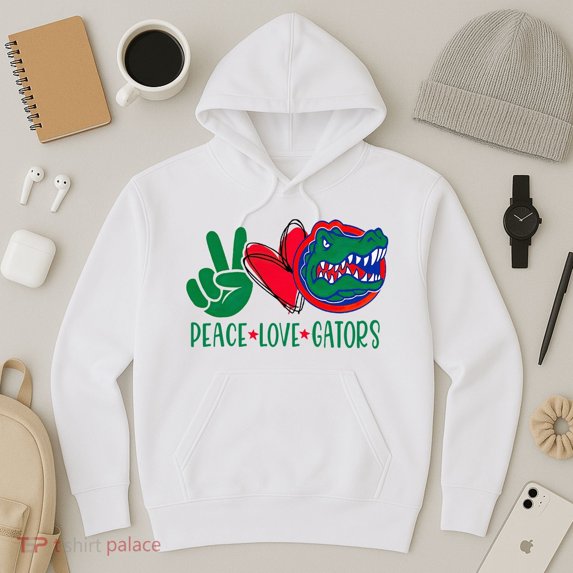 Peace Love Gator Cute Costume Animal Lover Alligator Hoodie