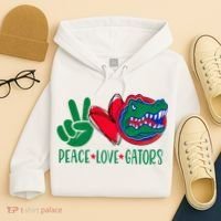 Peace Love Gator Cute Costume Animal Lover Alligator Hoodie thumb 4