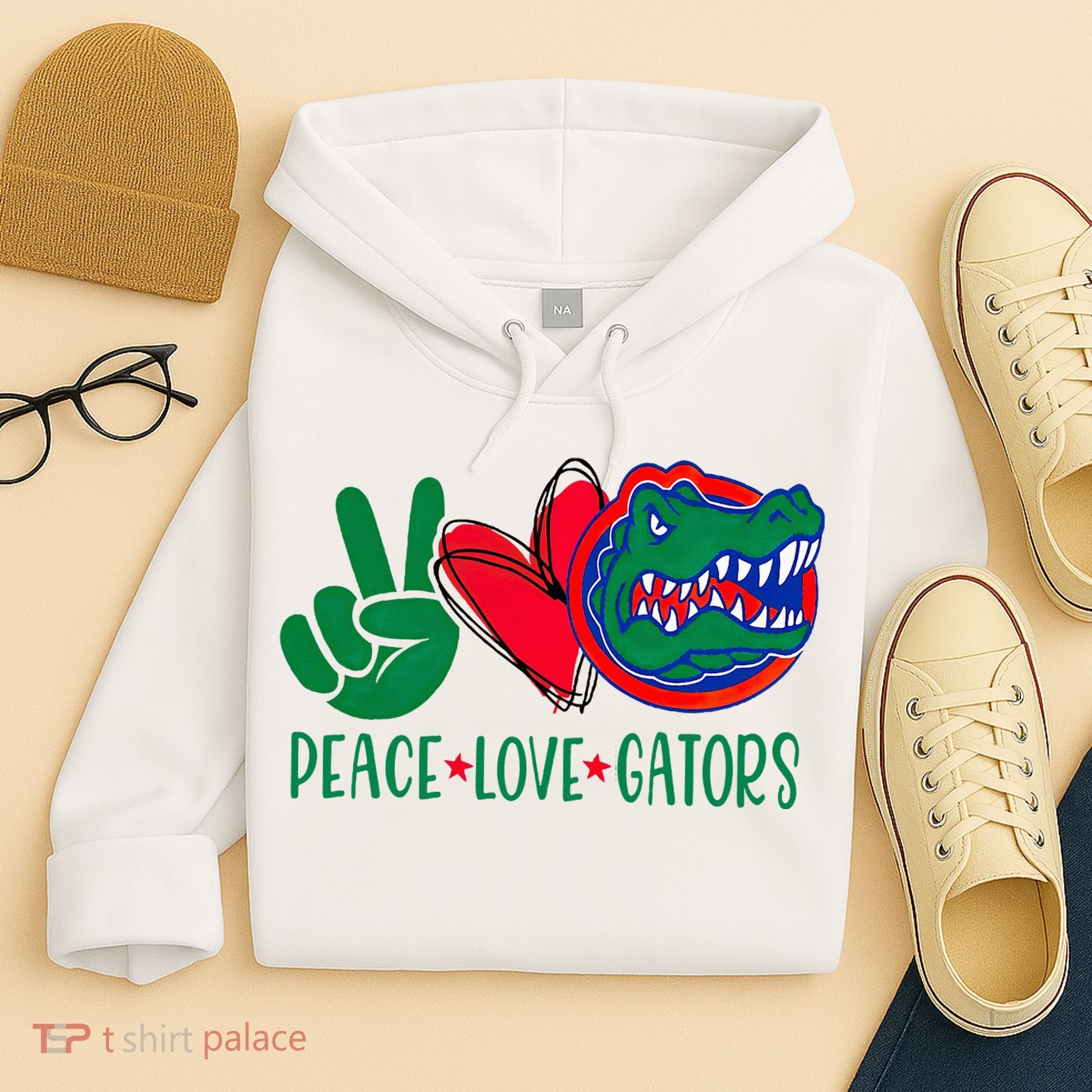 Peace Love Gator Cute Costume Animal Lover Alligator Hoodie