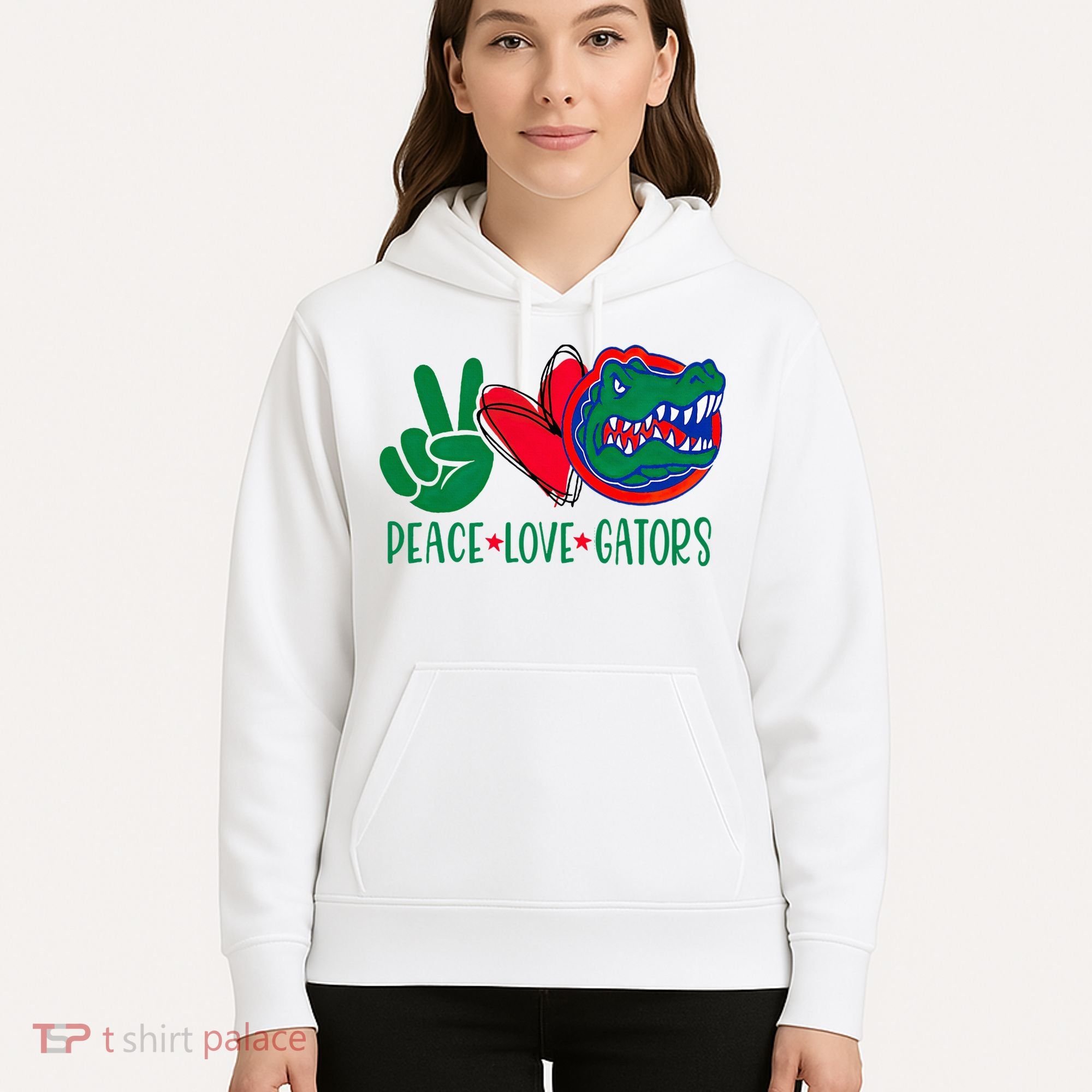 Peace Love Gator Cute Costume Animal Lover Alligator Hoodie