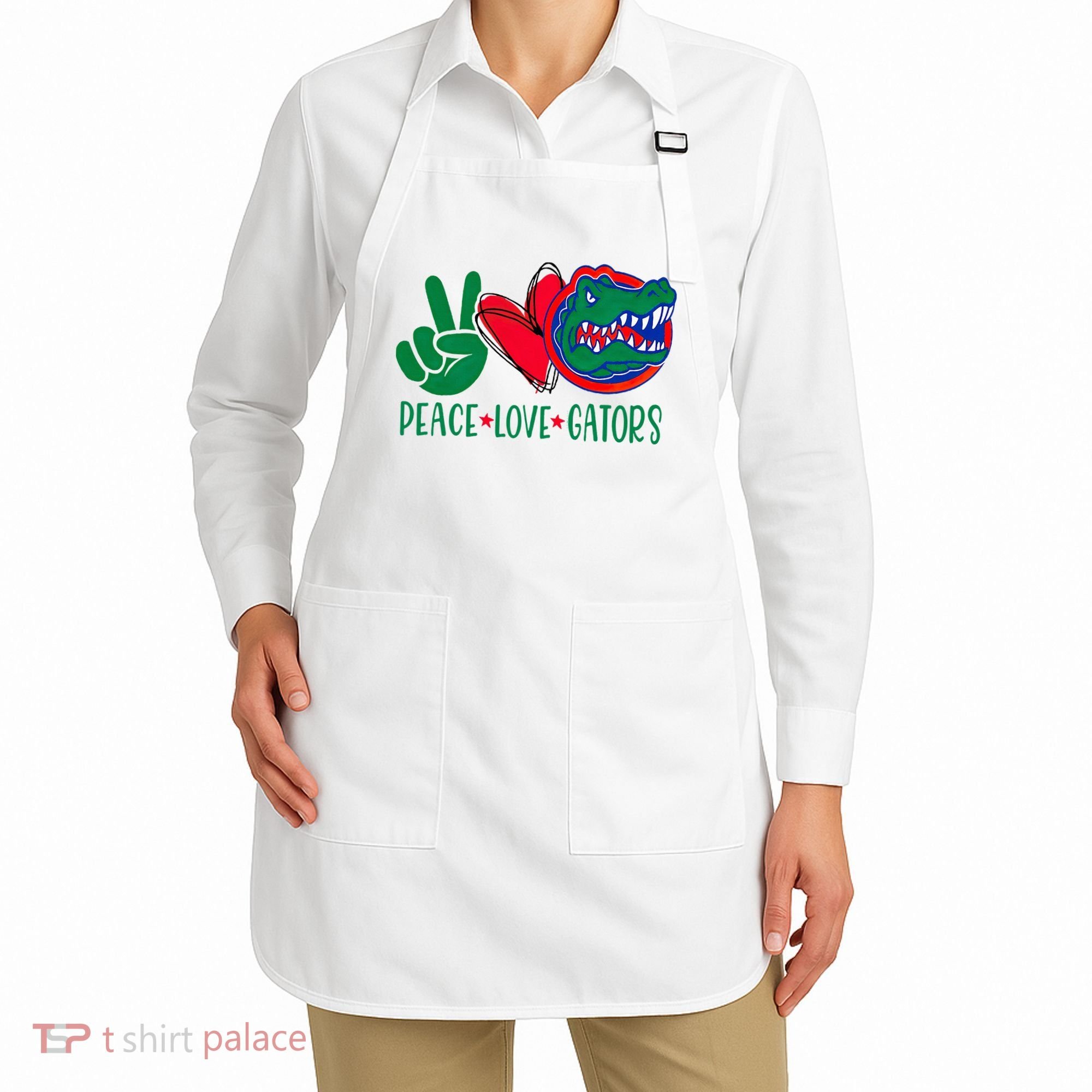 Peace Love Gator Cute Costume Animal Lover Alligator Apron