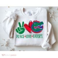 Peace Love Gator Cute Costume Animal Lover Alligator Sweatshirt thumb 2