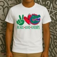 Peace Love Gator Cute Costume Animal Lover Alligator T-Shirt thumb 3