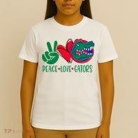 Peace Love Gator Cute Costume Animal Lover Alligator T-Shirt thumb 4