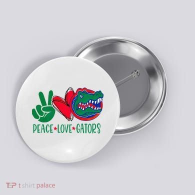 Peace Love Gator Cute Costume Animal Lover Alligator Button