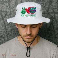 Peace Love Gator Cute Costume Animal Lover Alligator Bucket Hat thumb 2