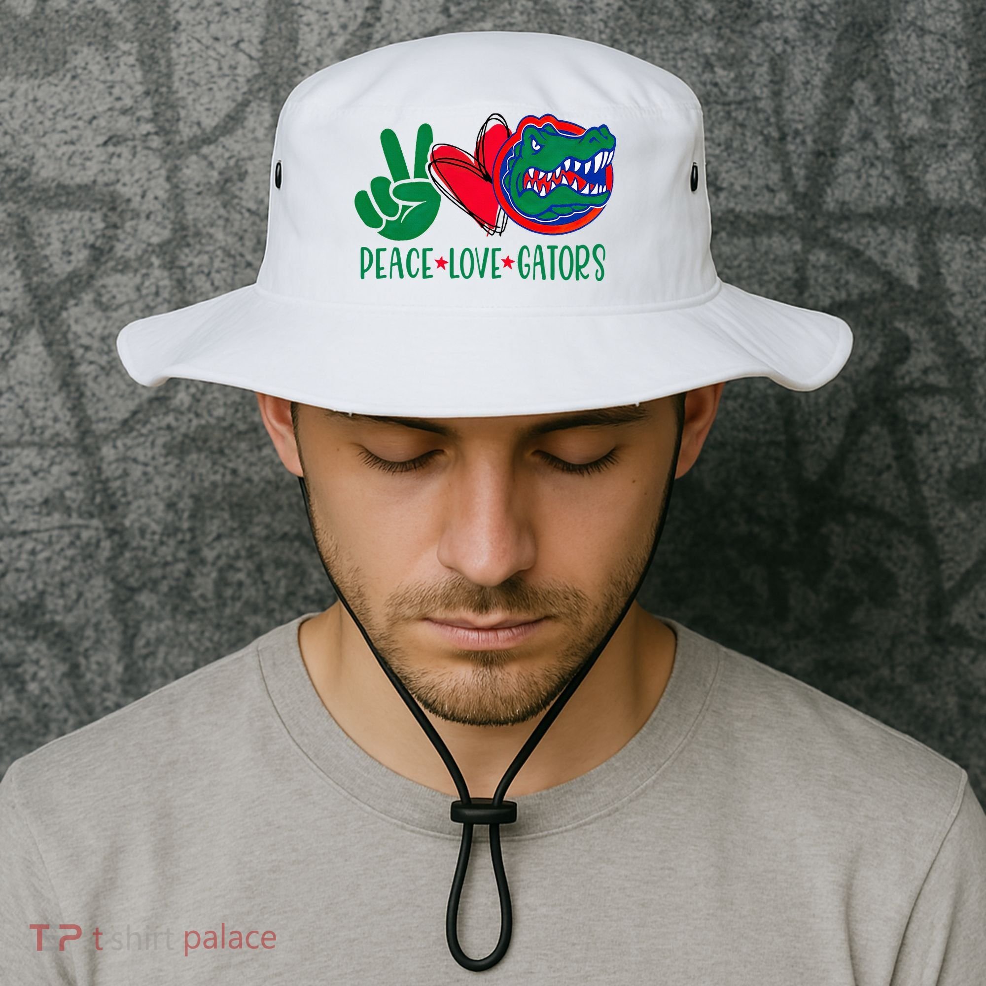 Peace Love Gator Cute Costume Animal Lover Alligator Bucket Hat