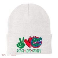 Peace Love Gator Cute Costume Animal Lover Alligator Beanie thumb 0