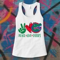 Peace Love Gator Cute Costume Animal Lover Alligator Women's Tank Top thumb 3