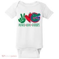 Peace Love Gator Cute Costume Animal Lover Alligator Baby Bodysuit thumb 0
