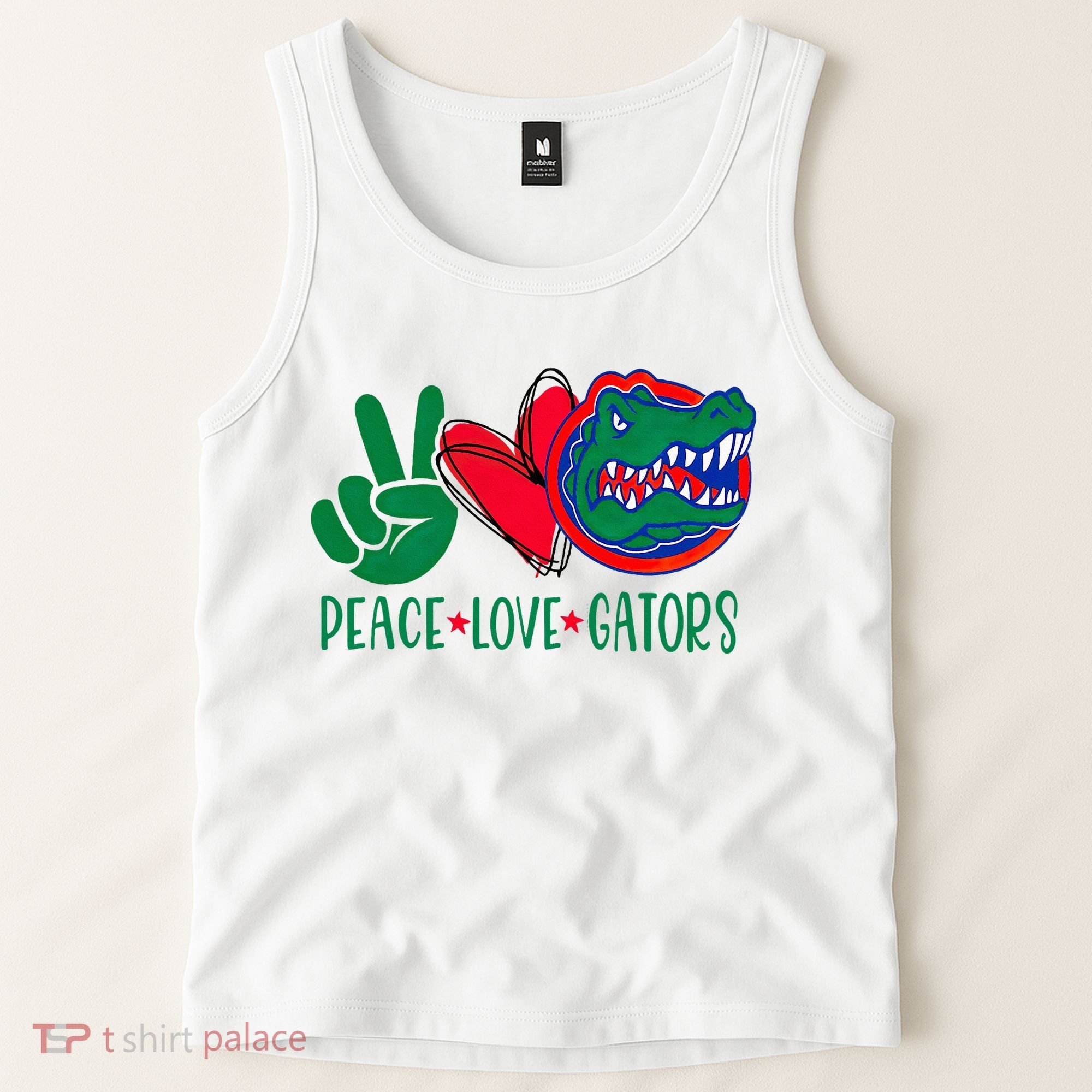 Peace Love Gator Cute Costume Animal Lover Alligator Tank Top