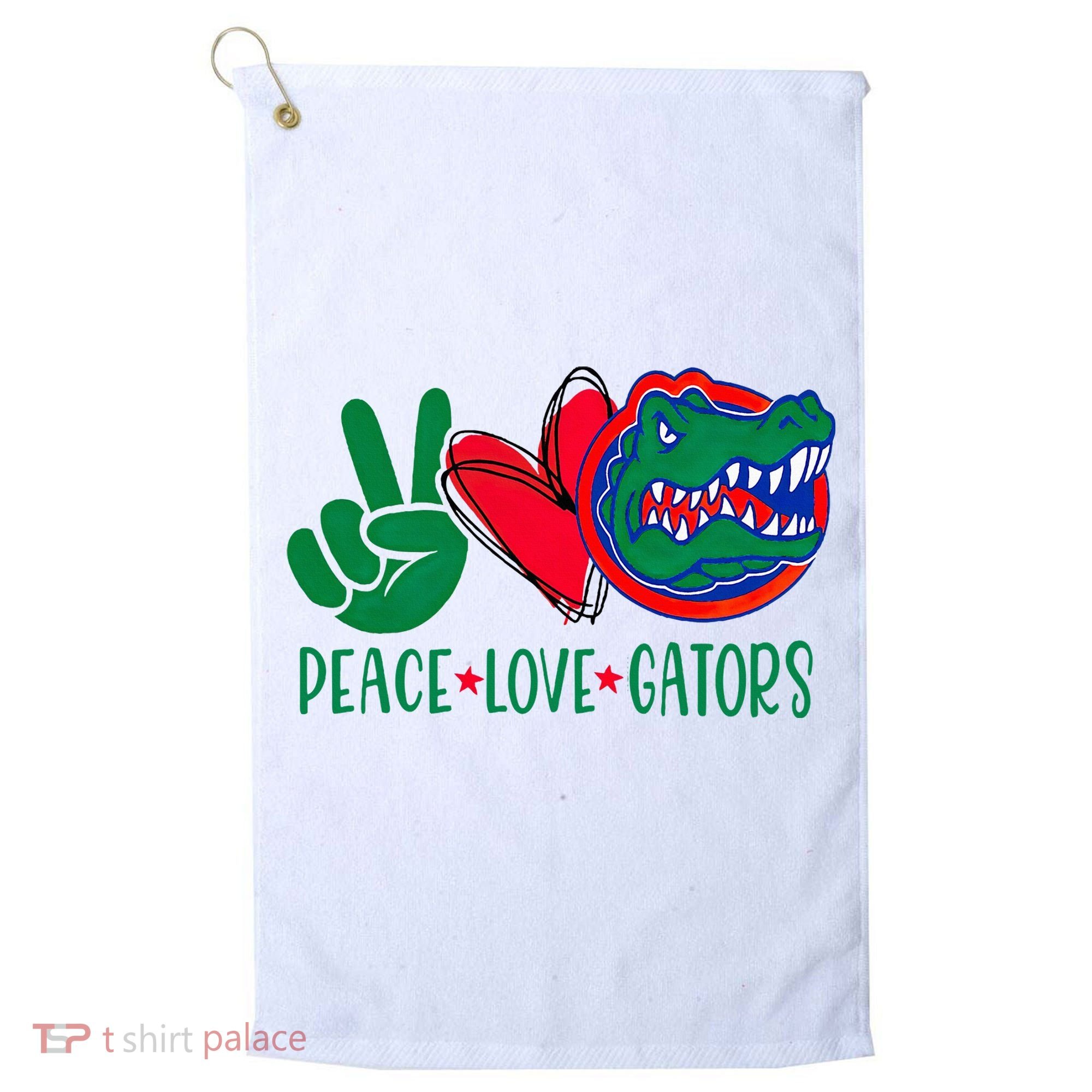 Peace Love Gator Cute Costume Animal Lover Alligator Golf Towel