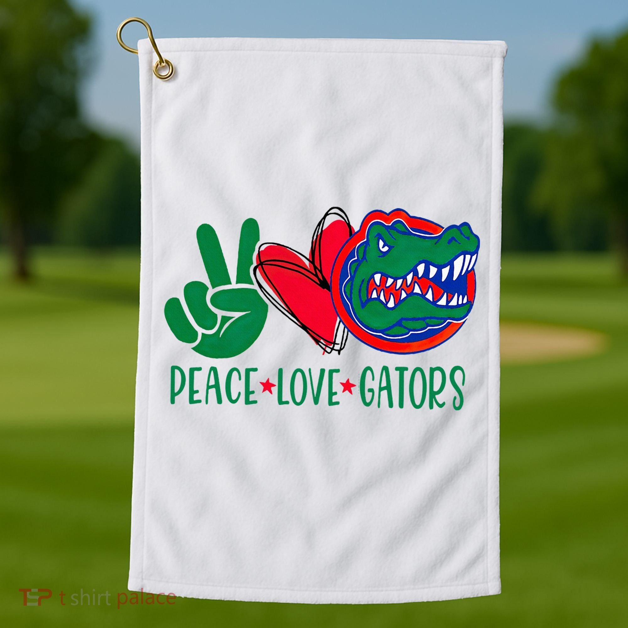 Peace Love Gator Cute Costume Animal Lover Alligator Golf Towel