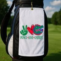 Peace Love Gator Cute Costume Animal Lover Alligator Golf Towel thumb 2