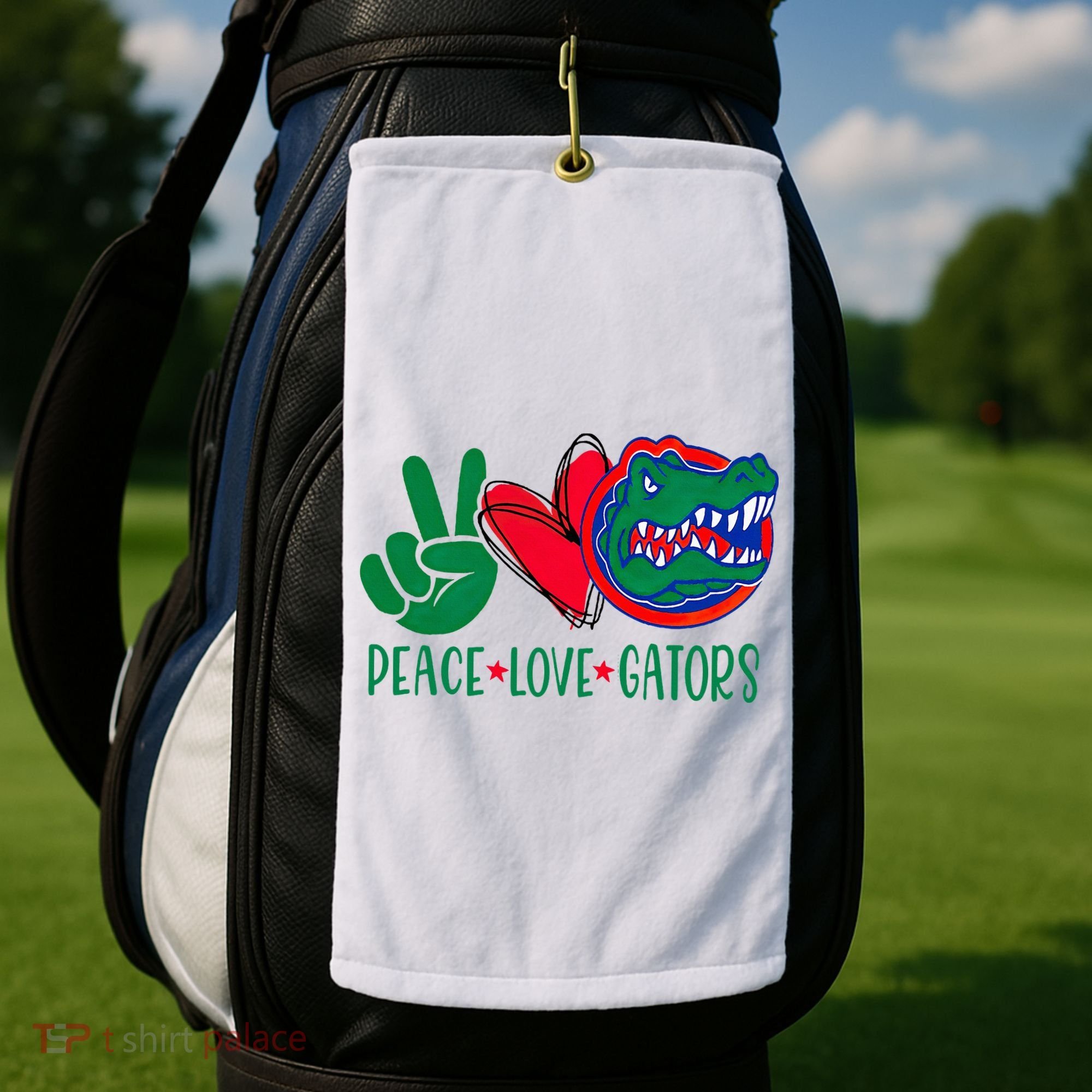 Peace Love Gator Cute Costume Animal Lover Alligator Golf Towel