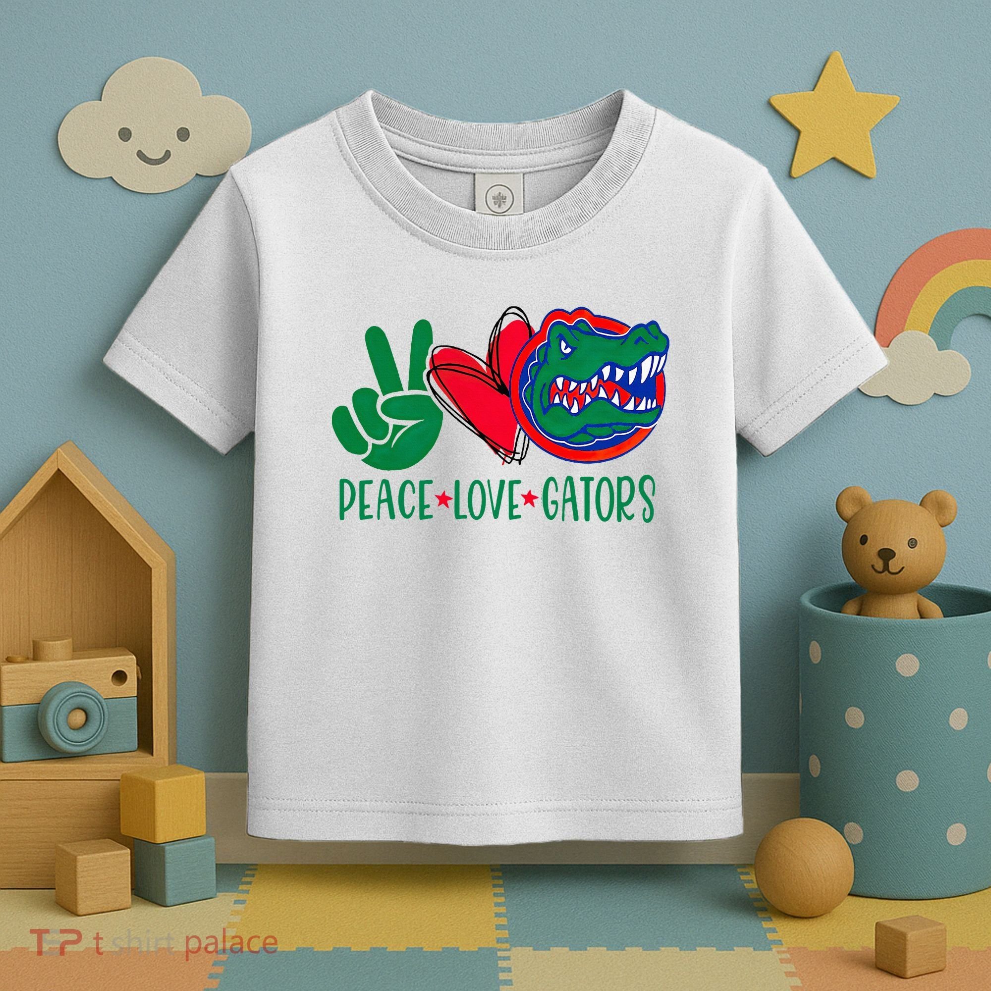 Peace Love Gator Cute Costume Animal Lover Alligator Toddler T-Shirt