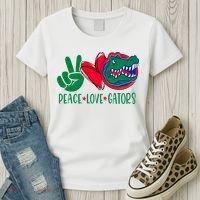 Peace Love Gator Cute Costume Animal Lover Alligator Women's T-Shirt thumb 3