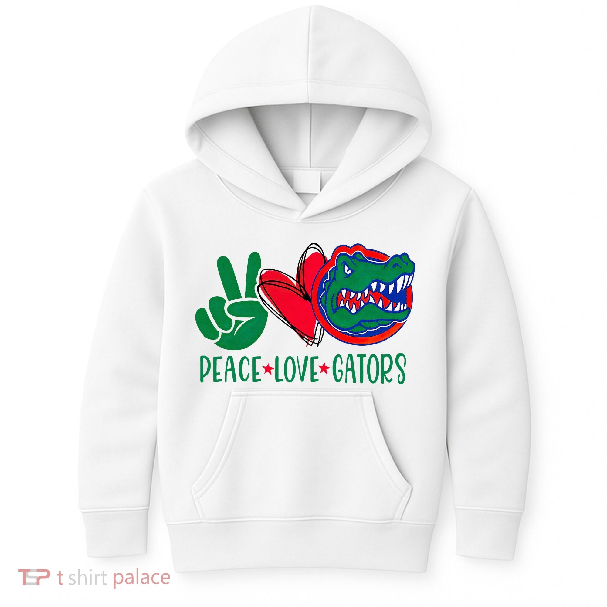 Peace Love Gator Cute Costume Animal Lover Alligator Kids Hoodie