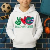 Peace Love Gator Cute Costume Animal Lover Alligator Kids Hoodie thumb 2